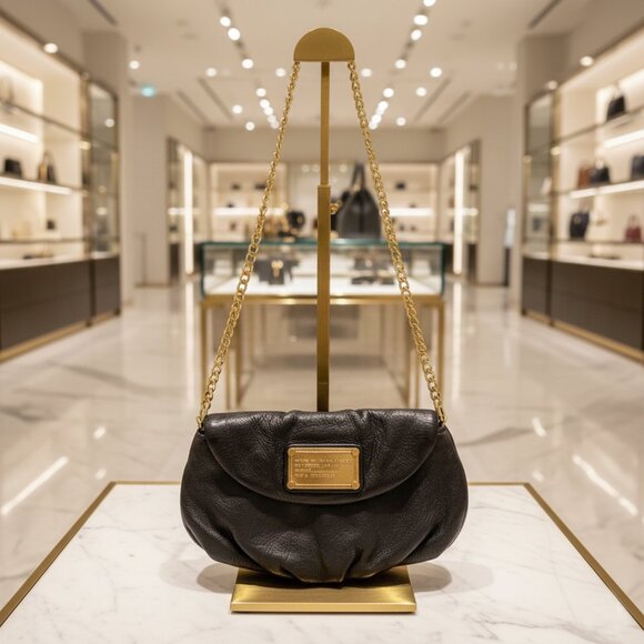 Marc by Marc Jacobs Vintage Mini Leather Crossbody Black Leather, Gold Hardware - Picture 1 of 11